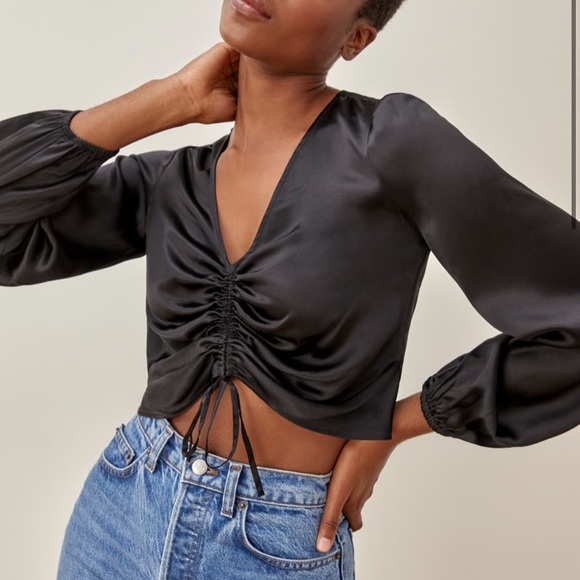 Reformation Tops - Reformation Dean Top Black Small